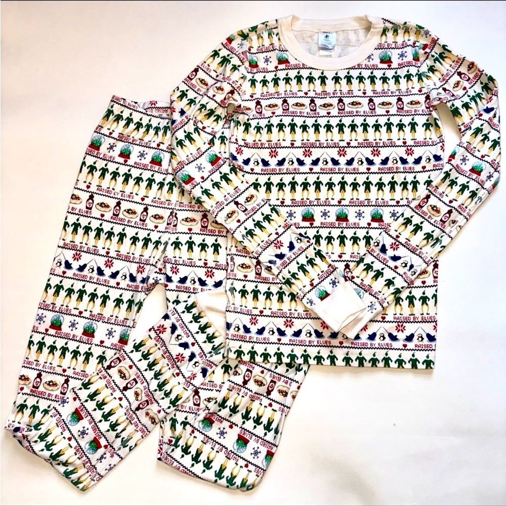 Hanna Andersson Christmas holiday pajamas Elf movie long johns 160 cm size 14